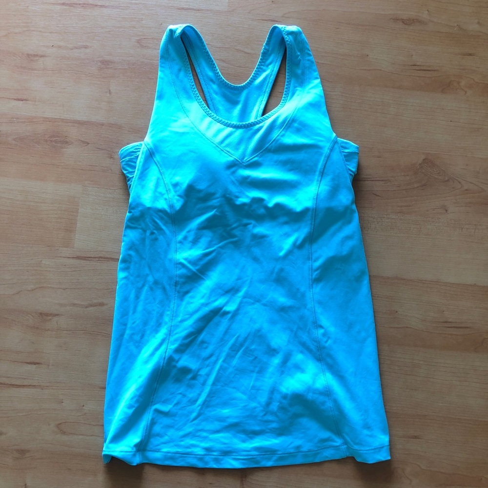 Lululemon Light Blue Tank top with Bra size 6